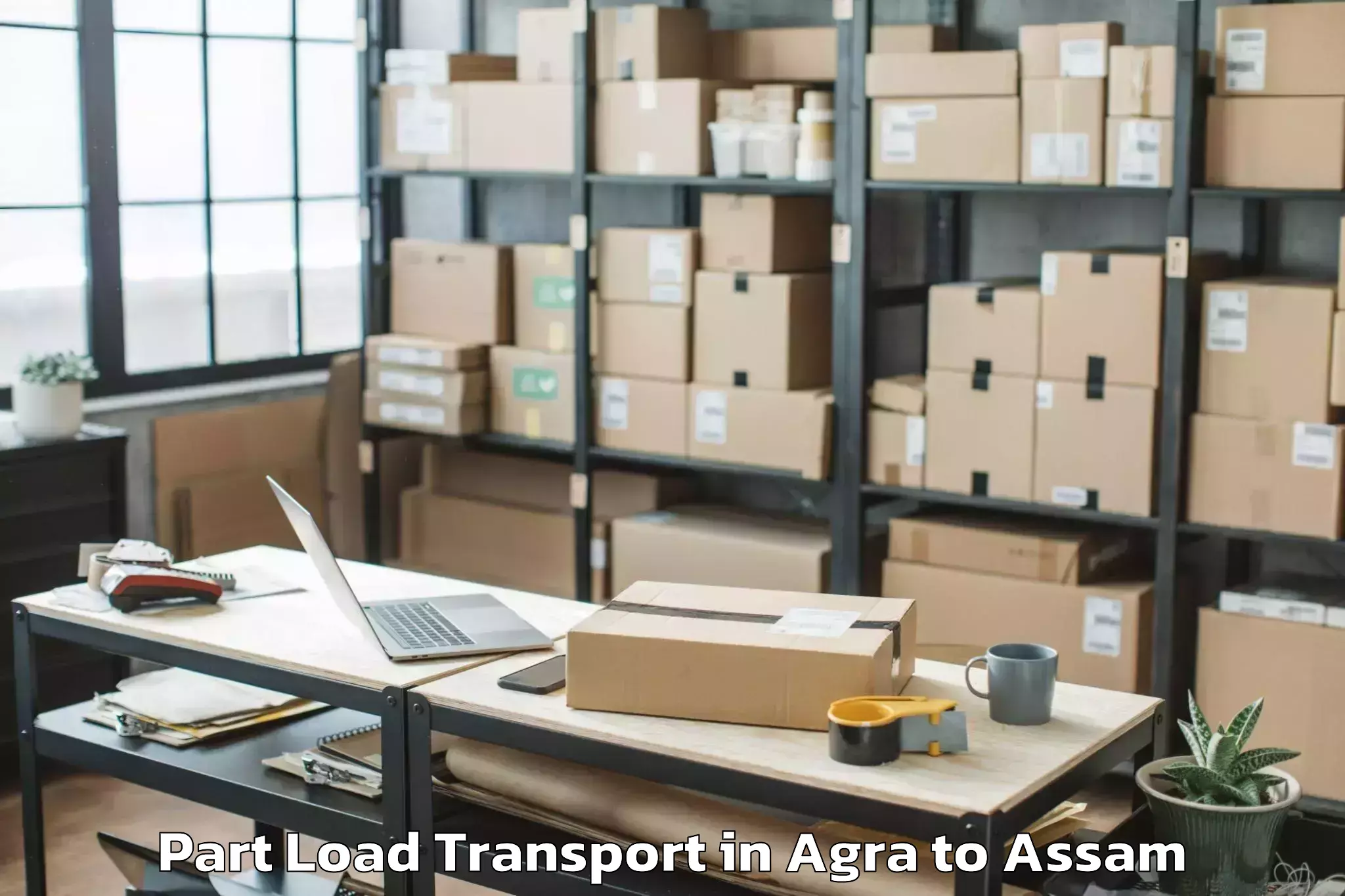 Easy Agra to Silchar Airport Ixs Part Load Transport Booking